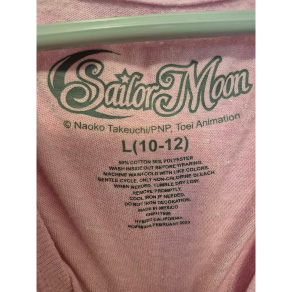 Girls Sailor Moon Short Sleeve Tee L Pink Yellow - Picture 2 of 3
